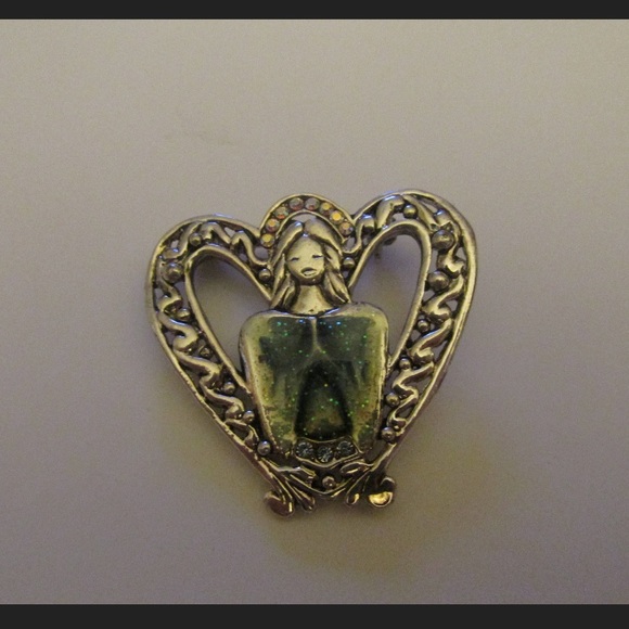 Guardian Angel Brooch Pin Marked AAI - Picture 1 of 2